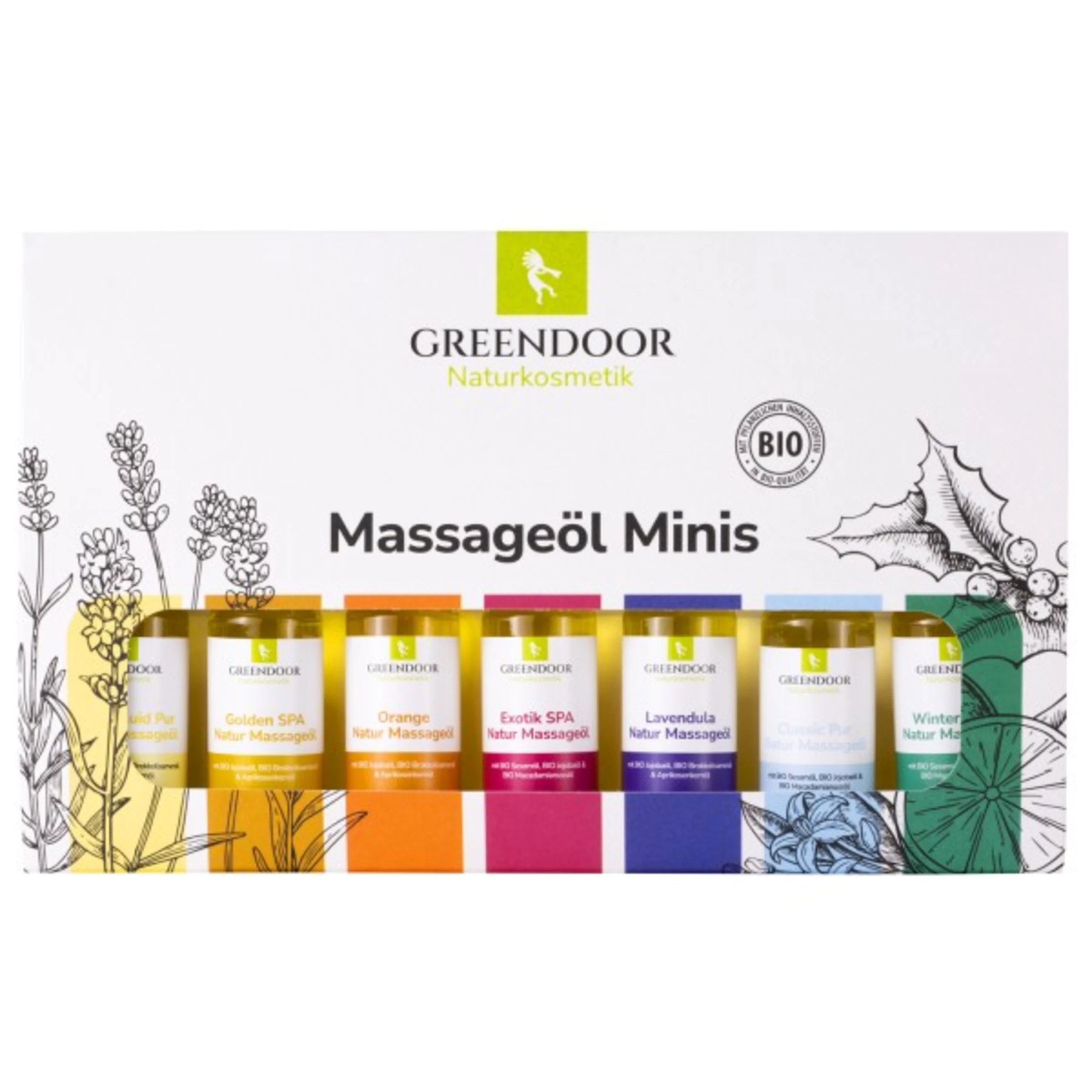 GREENDOOR Geschenkset Massageöl Minis 1 GREENDOOR Geschenkset Massageöl Minis