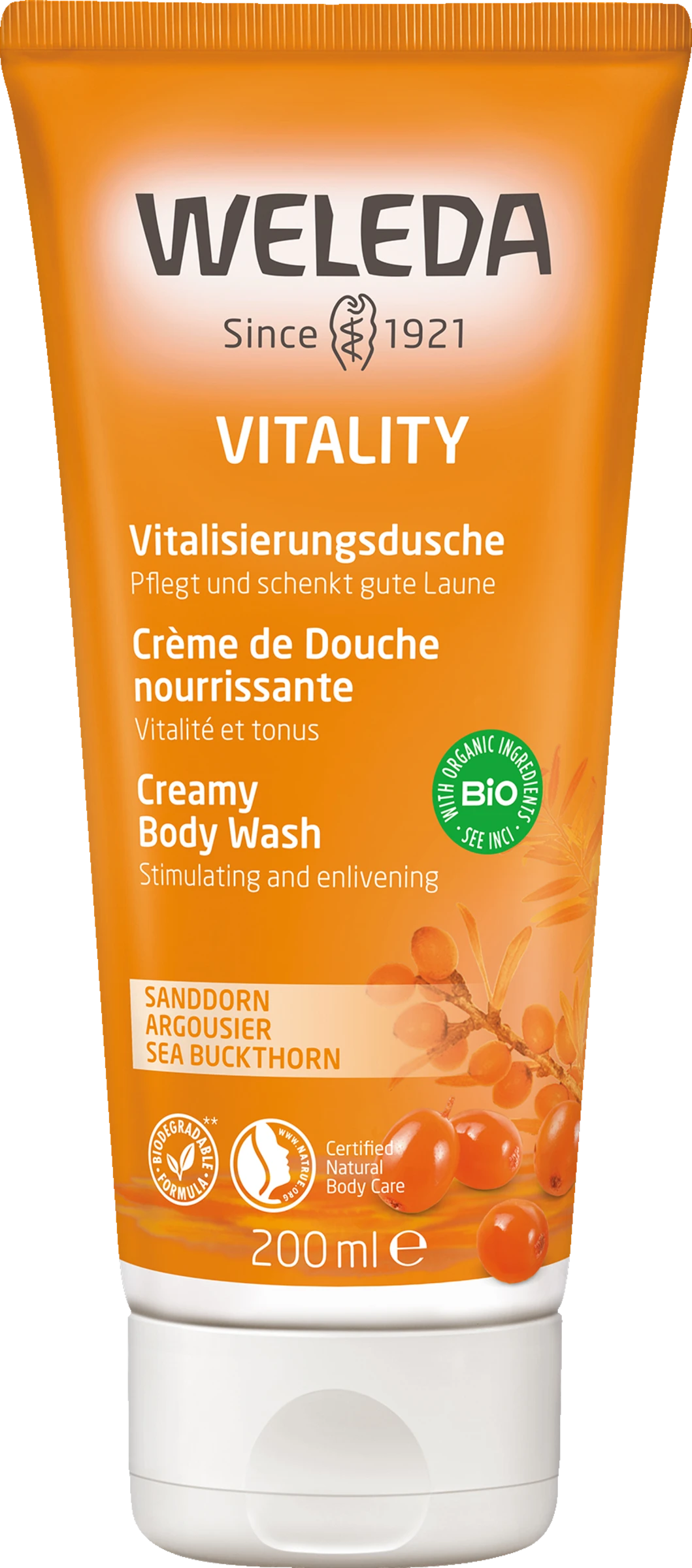 Weleda Vitality Vitalisierungsdusche Sanddorn 1 Weleda Vitality Vitalisierungsdusche Sanddorn