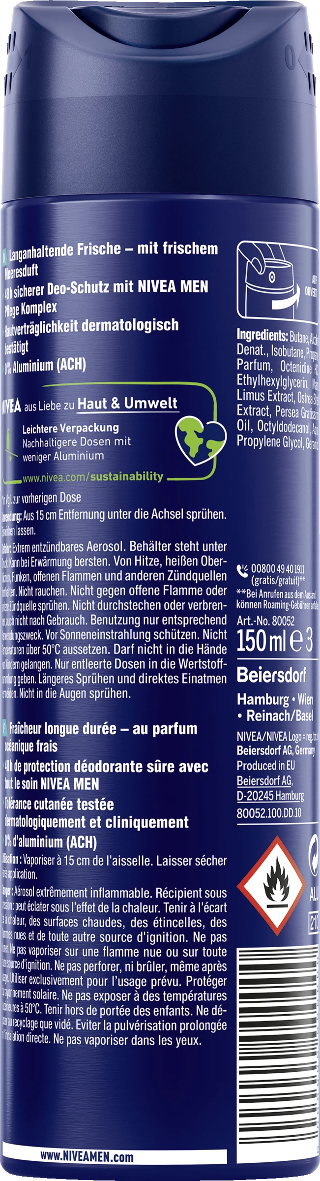 NIVEA MEN Deodorant Spray Fresh Ocean 2 NIVEA MEN Deodorant Spray Fresh Ocean – Bild 2