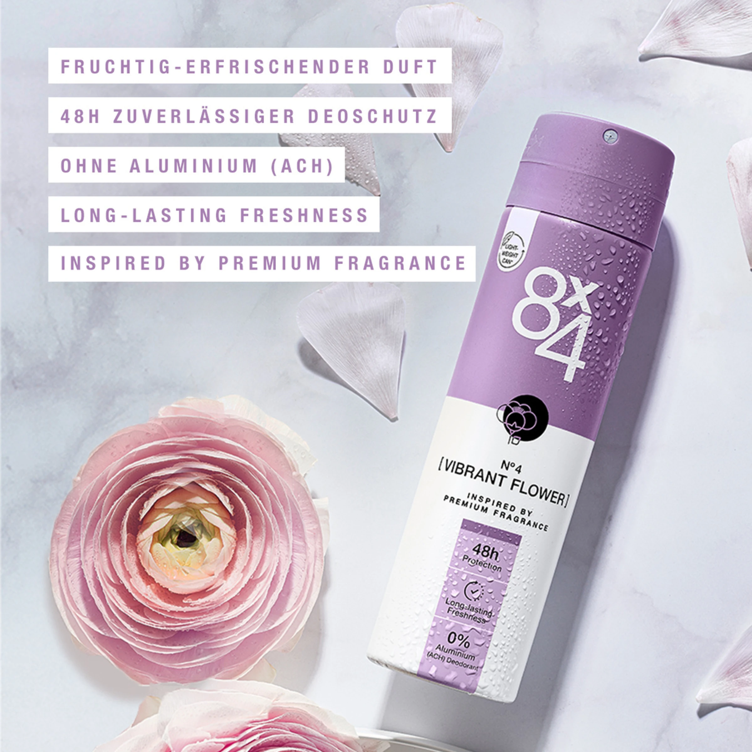 8x4 Deodorant Spray N°4 Vibrant Flower 5 8x4 Deodorant Spray N°4 Vibrant Flower – Bild 5