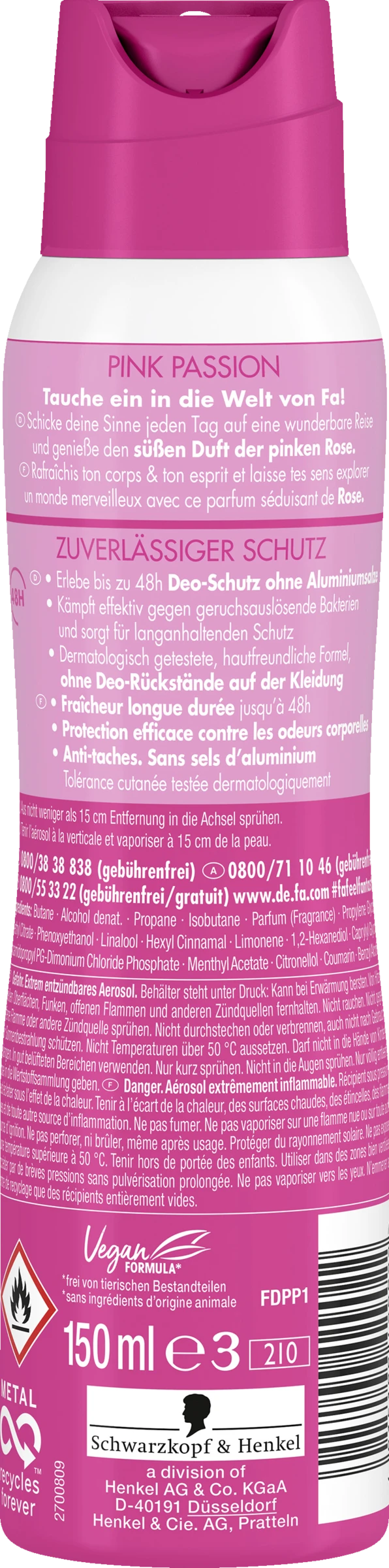 FA Deodorant Spray Pink Passion 2 FA Deodorant Spray Pink Passion – Bild 2