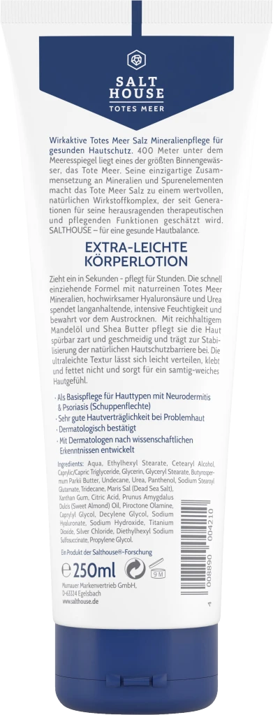 Salthouse Totes Meer Extra-Leichte Körperlotion 2 Salthouse Totes Meer Extra-Leichte Körperlotion – Bild 2