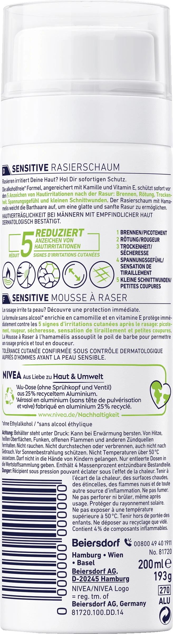 NIVEA MEN Sensitive Rasierschaum 2 NIVEA MEN Sensitive Rasierschaum – Bild 2