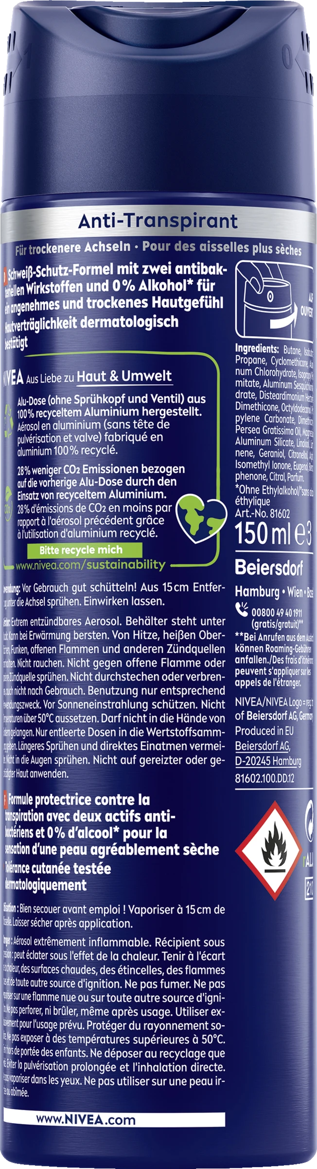 NIVEA Dry Impact Deodorant Spray 2 NIVEA Dry Impact Deodorant Spray – Bild 2