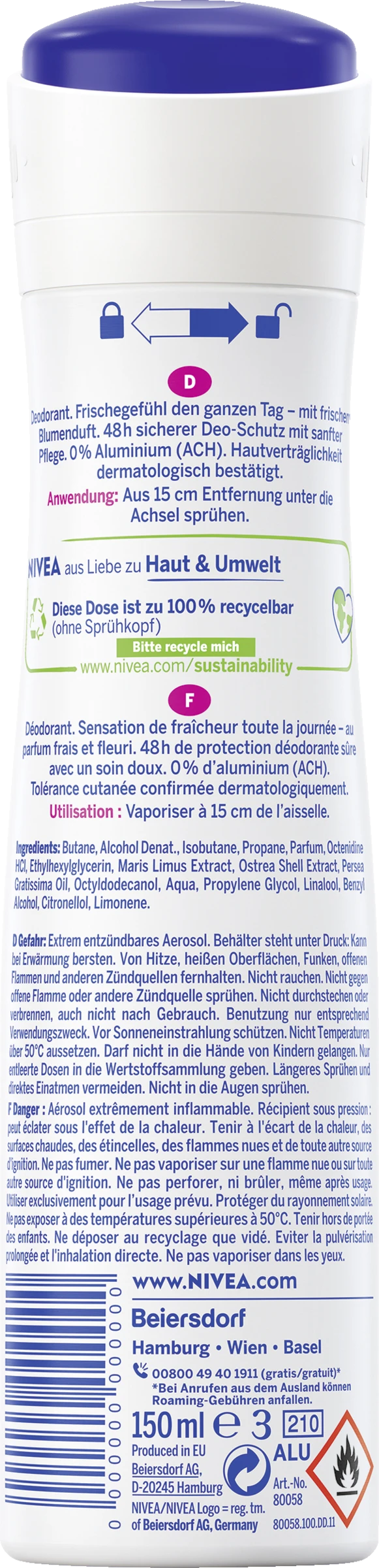 NIVEA Deodorant Spray Fresh Flower 2 NIVEA Deodorant Spray Fresh Flower – Bild 2