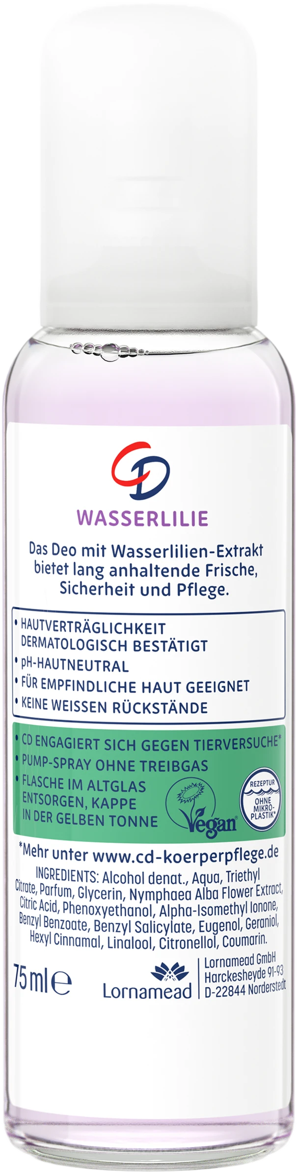CD 24h Deodorant Zerstäuber Wasserlilie 2 CD 24h Deodorant Zerstäuber Wasserlilie – Bild 2