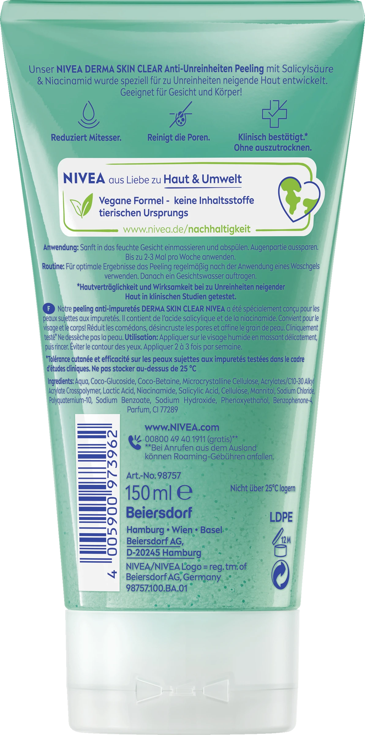 NIVEA Derma Skin Clear Anti-Unreinheiten Peeling 2 NIVEA Derma Skin Clear Anti-Unreinheiten Peeling – Bild 2