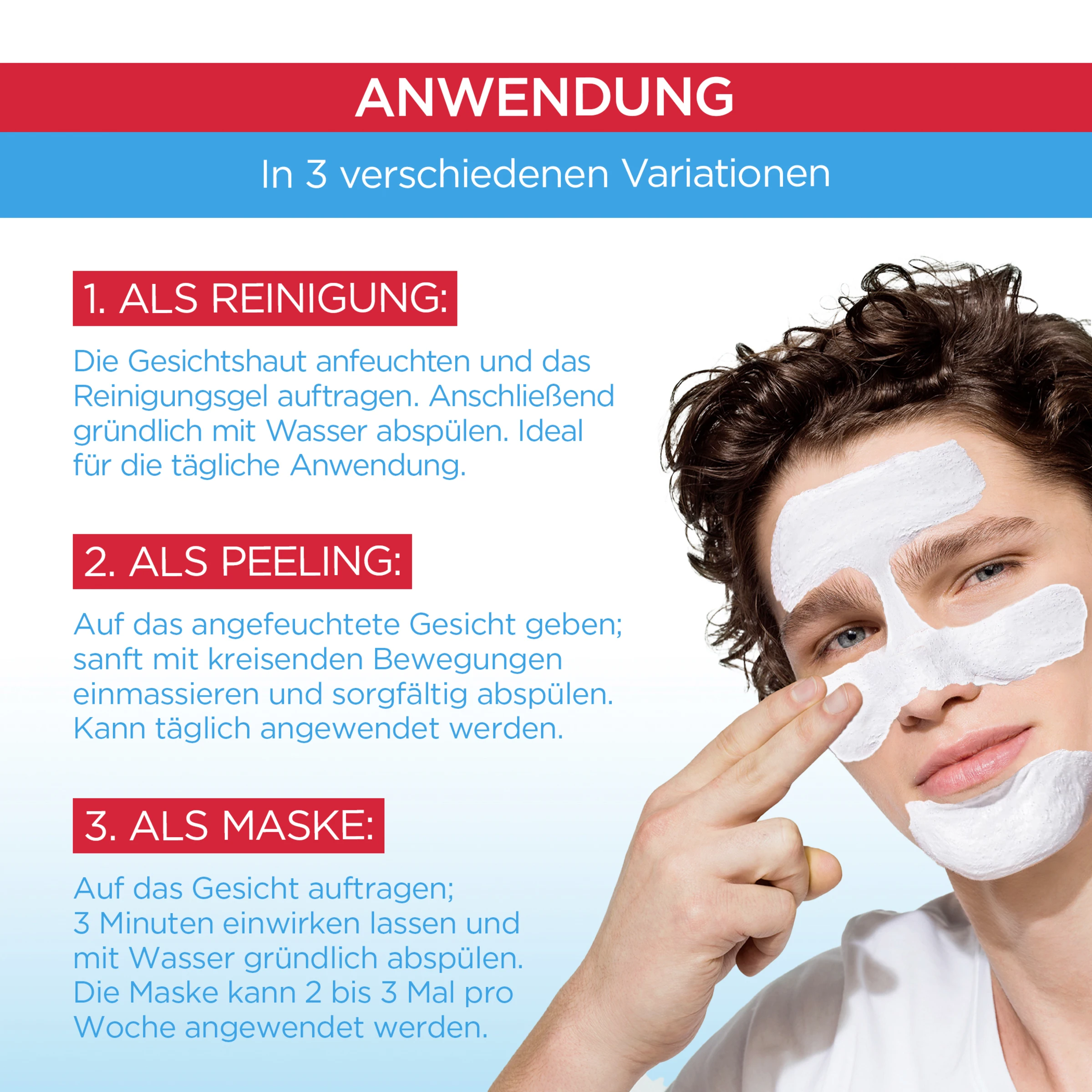 Garnier SkinActive Hautklar 3in1 Tonerde Reinigung + Peeling + Maske 4 Garnier SkinActive Hautklar 3in1 Tonerde Reinigung + Peeling + Maske – Bild 4