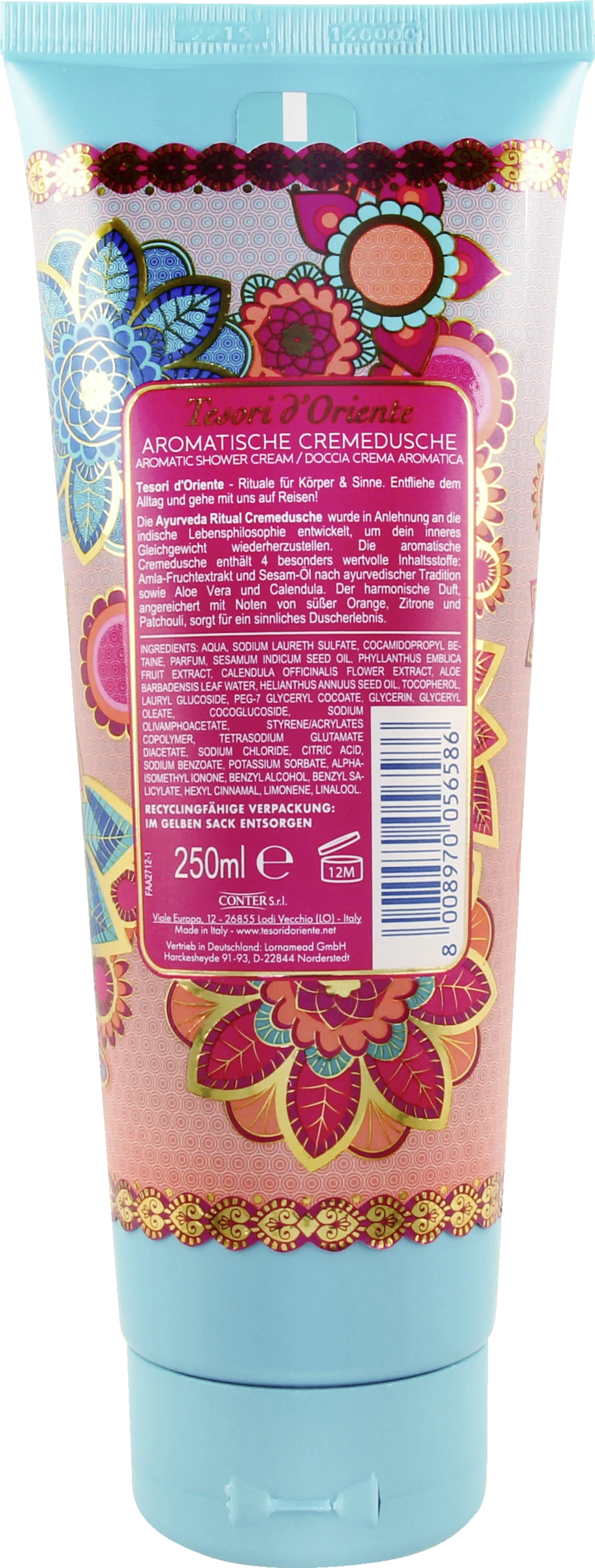 Tesori D'Oriente Aromatische Cremedusche AYURVEDA Amla-Frucht & Patchouli 2 Tesori D'Oriente Aromatische Cremedusche AYURVEDA Amla-Frucht & Patchouli – Bild 2