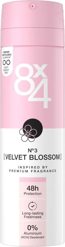 8x4 Deodorant Spray N°3 Velvet Blossom 1 8x4 Deodorant Spray N°3 Velvet Blossom