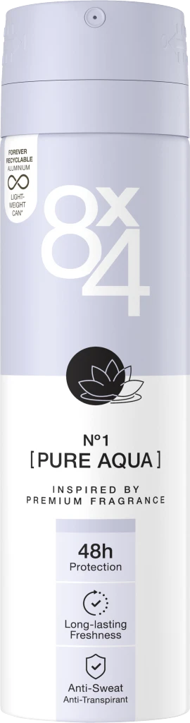 8x4 Anti-Transpirant Spray N°1 Pure Aqua 1 8x4 Anti-Transpirant Spray N°1 Pure Aqua